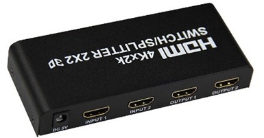 Bộ Vừa Chia Vừa Chuyển HDMI Switch Splitter 2 vào 2 ra